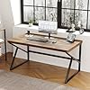 HSH Rustic Brown Desk Industrial Home Office Computer Desk Farmhouse Metal and Wood Desk Computer Table Simple Bedroom Laptop PC Desk for Student Writing Study Gaming Executive Workstation 55 in