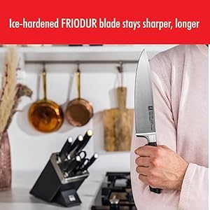 Zwilling all star 8 inch chef knife razor sharp german knife made in company owned german factory with special formula steel perfected for almost 300 years dishwasher safe rose gold end cap  urban country home decor