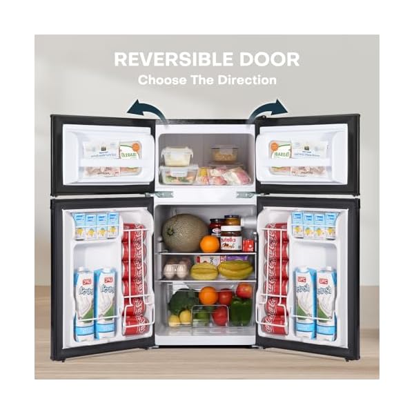   Upstreman-31-CuFt-Mini-Fridge-with-Freezer-Double-Door-Small-Fridge-Dorm-Essentials-Adjustable-Thermostat-Energy-Saving-Mini-Refrigerator-for-Office-DormBedroom-Stainless