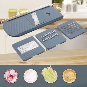 Vegetable Chopper Food Chopper Onion Chopper Vegetable SlicerVeggie Chopper with ContainerKitchen AccessoriesGrey6 Blade