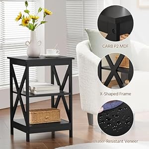 Topeakmart3tiersideendtabletelephonetablewoodsofasidetablexshapedisplaystandforlivingroomblack Urban Country Home Decor Topeakmart 3 tier side end table telephone table wood sofa side table x shape display stand for living room black urban country home decor