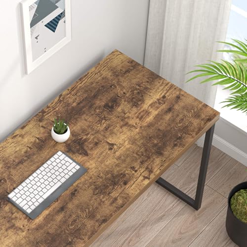 EXCEFUR-Home-Office-Desk-47-inch-Computer-Desk-Rustic-Wood-and-Metal-Study-Writing-Table-Work-Gaming-Desk-for-Bedroom-Living-Room-Industrial-Brown EXCEFUR Home Office Desk 47 inch Computer Desk Rustic Wood and Metal Study Writing Table Work Gaming Desk for Bedroom Living Room Industrial Brown