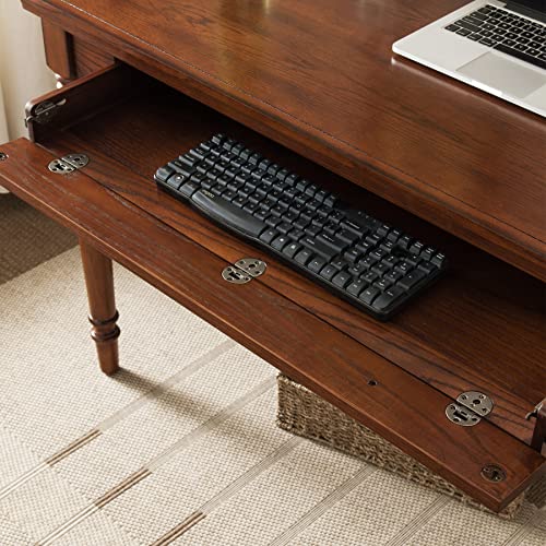 Farmhouse-Oak-Laptop-Desk-with-Drop-Front-Keyboard-Drawer-Solid-Wood-Writing-Desk-for-Home-Office-Mission-Oak–Leick-Home-82410 Farmhouse Oak Laptop Desk with Drop Front Keyboard Drawer Solid Wood Writing Desk for Home Office Mission Oak–Leick Home 82410