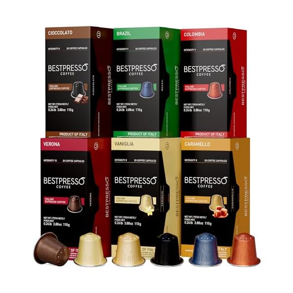   Bestpresso-Coffee-for-Nespresso-Original-Machine-120-Aluminum-pods-Certified-Genuine-Espresso-Variety-Pack-mix-Flavored-and-Dark-roast-Pods-Compatible-with-Nespresso-Original
