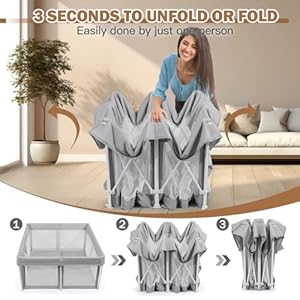   Foldable-Baby-Playpen-5050-Playard-for-Babies-and-Toddlers-Portable-Safety-Baby-Fence-LightweightNo-Installation-Indoor-Outdoor-Playpen-with-Ocean-Balls50-Grey