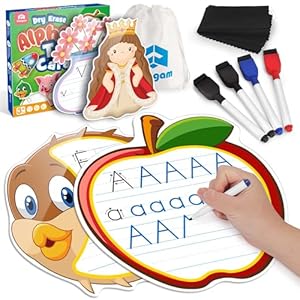 Coogam Educational Handwriting Copybook, Dry-Erase Toddler Alphabet Practice Activities, Letters Tracing Learning Autism Materials Toy Gift for Pre-K Homeschool 1st Grade Kids Age 3-6