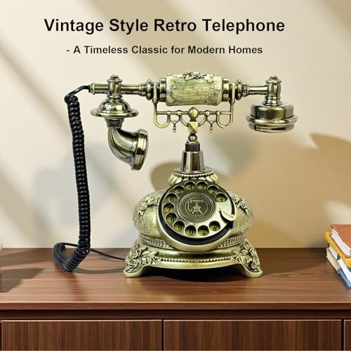 Vintagerotaryphoneretrobronzeworkinglandlinetelephonewithredialclassicdeskphoneforhomeofficehoteldecorfunctionaldecorativeretrotelephone Urban Country Home Decor Vintage rotary phone retro bronze working landline telephone with redial classic desk phone for home office hotel decor functional decorative retro telephone urban country home decor