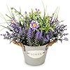 Fake Plants Purple Lavender Flowers in Pot 10 Tall Faux Artificial Potted Plant Greenery for Home Office Patio Coffee Table Farmhouse Aesthetic Bedroom Bathroom Decor