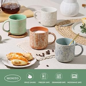 12 OZ Coffee Mugs Set of 4, Modern Ceramic Coffee Mugs Set with handle for Tea/Latte/Cappuccino/Milk/Cocoa. 12 OZ Coffee Mugs Set of 4 Modern Ceramic Coffee Mugs Set with handle for TeaLatteCappuccinoMilkCocoa