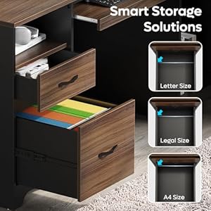  Bestier-59-Executive-Desk-with-2-Drawers-Computer-Desk-with-Storage-Cabinet-Industrial-Wood-Desk-with-File-Drawer-Keyboard-Tray-2-Pedestals-for-Home-Office-Studio-Cherry