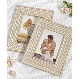 Afuly 5x7 Picture Frame Boho Picture Frames Nature Beige Bohemia Photo Frame for Office Bedroom Home Desk Wall Decor, Anniversary Wedding Gifts for Mom Grandma, Set of 2 Afuly 5×7 Picture Frame Boho Picture Frames Nature Beige Bohemia Photo Frame for Office Bedroom Home Desk Wall Decor Anniversary Wedding Gifts for Mom Grandma Set of 2