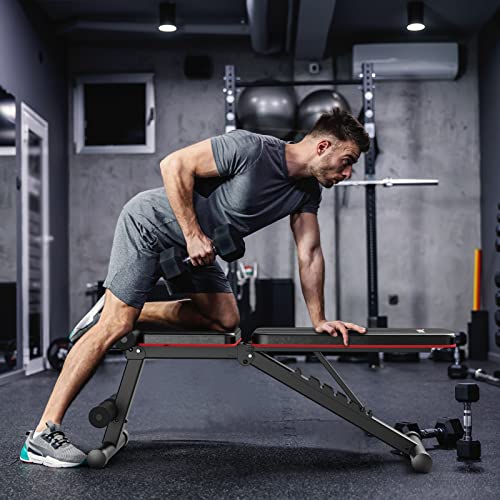 PASYOU-Hantelbank-Klappbar-Verstellbar-Multifunktions-Trainingsbank-Schraegbank-fuer-Ganzkoerper-workout7-in-1-Fitnessbank-fuer-zu-Hause-oder-im-Fitnessstudio-230kg-Gewichtskapazitaet-PA300