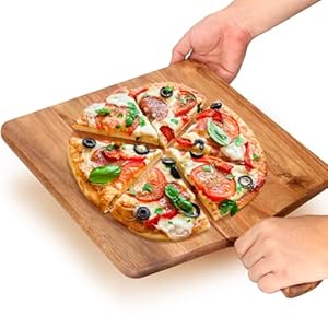 Large Acacia Wood Cutting Board with Handle Wooden Charcuterie Board Kitchen Chopping Block for Meat Cheese Vegetable Bread Fruit Serving Boards Wood Butcher Block Carving Board, 17" X 13" Large Acacia Wood Cutting Board with Handle Wooden Charcuterie Board Kitchen Chopping Block for Meat Cheese Vegetable Bread Fruit Serving Boards Wood Butcher Block Carving Board 17 X 13