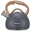   MARSKITOP-Tea-Kettle-Stovetop-Whistling-Tea-Pot-for-Stove-Top-Stainless-Steel-Tea-Kettle-Teapot-with-Wooden-Pattern-Handle-26-Quart-Gray