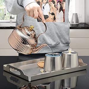 SANQIAHOME Antique 1.5L (50Oz) Stainless Steel Teapot with Infuser copper SANQIAHOME Antique 15L 50Oz Stainless Steel Teapot with Infuser copper