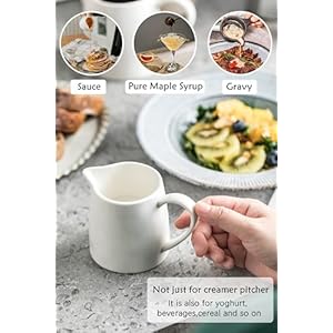 Creamer 9 oz creamer pitcher white creamer with handle porcelain small milk pitcher coffee farmhouse kitchen accessory  urban country home decor