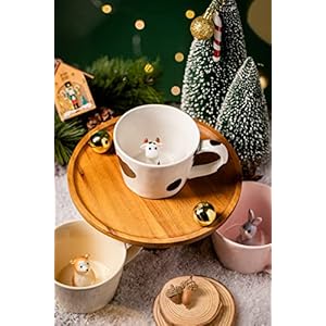   DIHOclub-Cow-Ceramic-Cup-Hidden-3D-Animal-Inside-MugCute-Cartoon-Handmade-Figurine-MugsHoliday-and-Birthday-Gift-for-Coffee-Milk-Tea-Lovers12-OZWhiteBlack