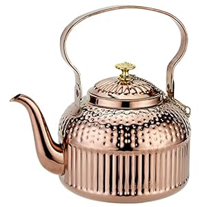 SANQIAHOME Antique 1.5L (50Oz) Stainless Steel Teapot with Infuser copper SANQIAHOME Antique 15L 50Oz Stainless Steel Teapot with Infuser copper