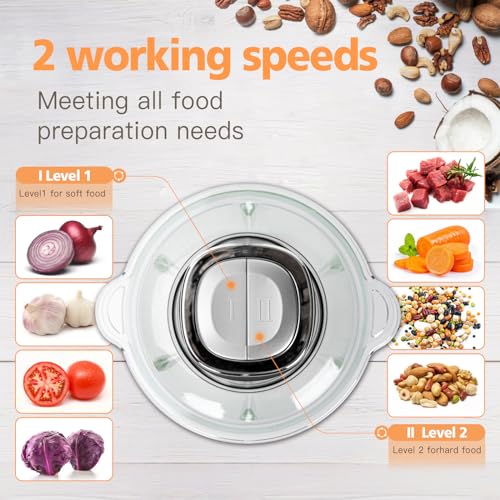 Food-Processors-Electric-food-Chopper-Meat-Grinder-with-2-Bowls-8-Cup5-Cup400W-Copper-Motor-3-Bi-Level-Blades-for-MeatVegetablesOnion-Garlic-Salad-Baby-Food-Nuts-Ice-Cube Food Processors Electric food Chopper Meat Grinder with 2 Bowls 8 Cup5 Cup400W Copper Motor 3 Bi Level Blades for MeatVegetablesOnion Garlic Salad Baby Food Nuts Ice Cube