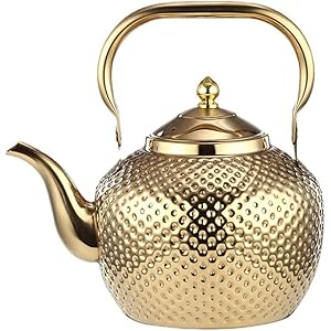 Sanqiahome2000mlteapotwithinfuserstainlesssteelwaterboilersliftinghandleteamakerwaterkettleforinductiongasgold Urban Country Home Decor Sanqiahome 2000ml teapot with infuser stainless steel water boilers lifting handle tea maker water kettle for inductiongas gold urban country home decor