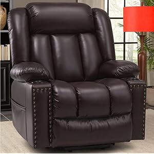 Large Power Lift Chairs Recliners for Petite Elderly, 3 Position Lift Recliner Chair for Large Space, Heating and Massage, USB-A USB-C, Cup Holder, Side Pocket Dark Brown