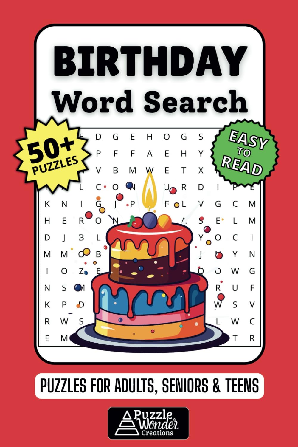 Birthday Word Search Puzzle Book: Celebrate with Fun, Easy-to-Read Puzzles! 🎁🎈