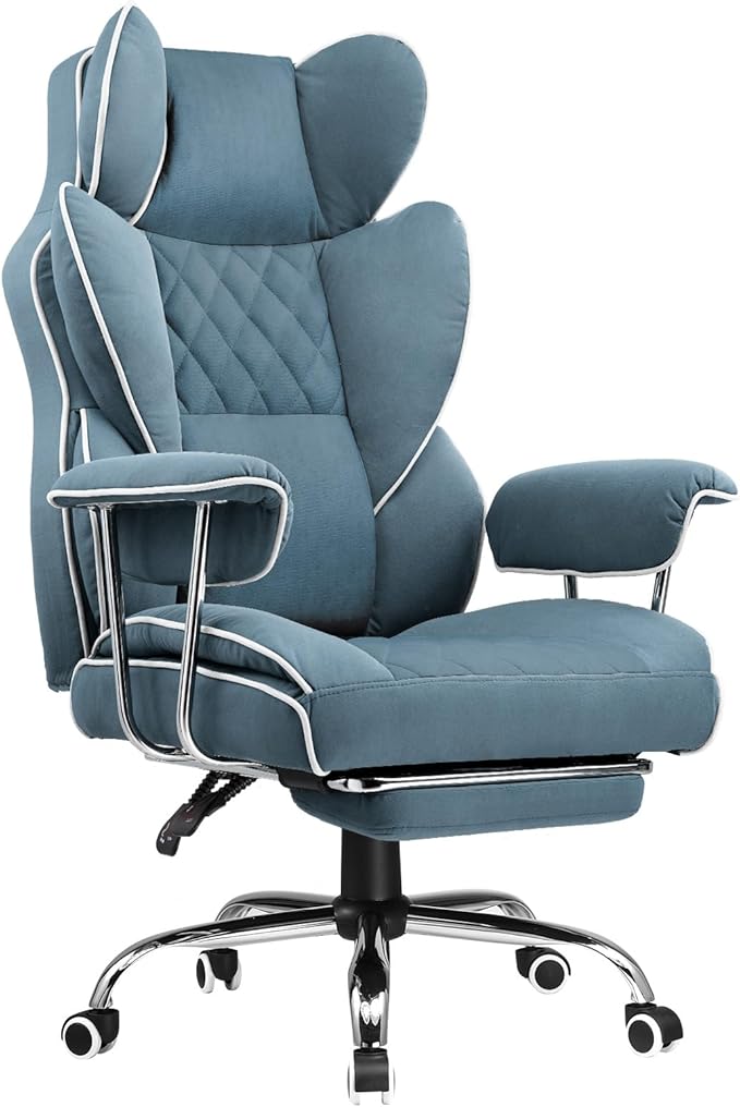 Amazon.com: COMHOMA Big and Tall Office Chair, High Back Leather Gaming Chair with Footrest, Executive Ergonomic Office Chair with Pocket Spring Lumbar Support and with Outward Fixed Soft Armrests : Home & Kitchen