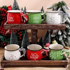 Sawysinechristmascoffeemugssetof612ozceramicmuggiftholidayhotcocoaformomwomanfamilyfriendfarmhousetieredtraydecorbar Urban Country Home Decor Sawysine christmas coffee mugs set of 6 12 oz ceramic mug gift holiday hot cocoa for mom woman family friend farmhouse tiered tray decor bar urban country home decor