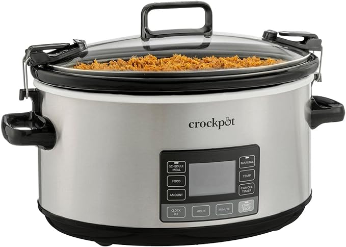 Crock-Pot 7-Quart Slow Cooker, Locking Lid, Stainless Steel