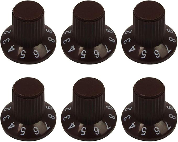 第21回 安ギターノブ 選択会議 FENDER風スカートノブ ブラウン 4個 選手 (Amazonで買える安価なギターノブレビュー) / TOP