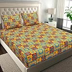 BSB HOME Pure Microfiber Jaipuri Rajasthani Print Bedsheet