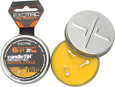 EXOTAC - candleTIN beeswax candle survival gear.