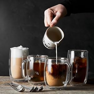 ZWILLING Sorrent 39500 114 Sorrento Double Wall Glass Latte Mug 159 fl oz 450 ml Set of 2 Tumbler Insulated Heat Retention Microwave Safe