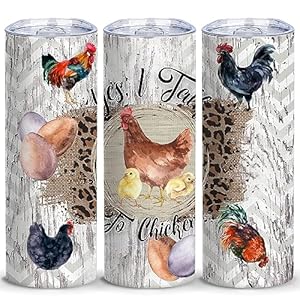 Funny Tumbler For Women Humor Coffee Mug 20oz Skinny Tumbler With Lid 20 188 Stainless Steel Travel Mug Yes I Talk To Chickens Pack of 1