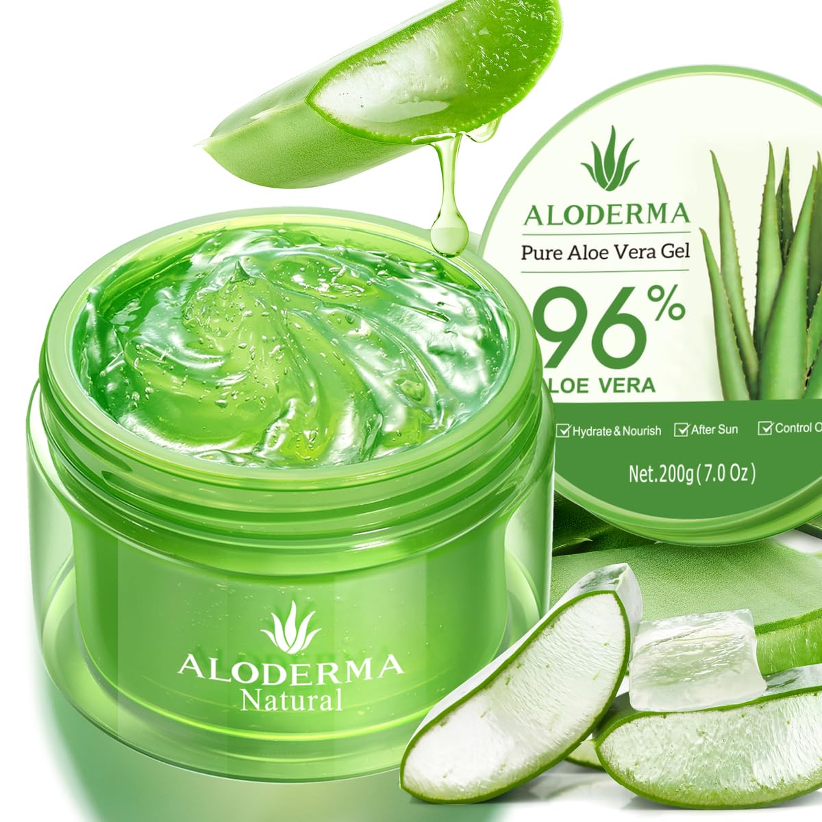 Organic aloe vera skin gel – gentle on tattoos, perfect for post-sun exposure recovery