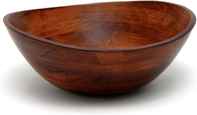 Cherry Finished Wavy Rim Serving Bowl for Fruits or Salads