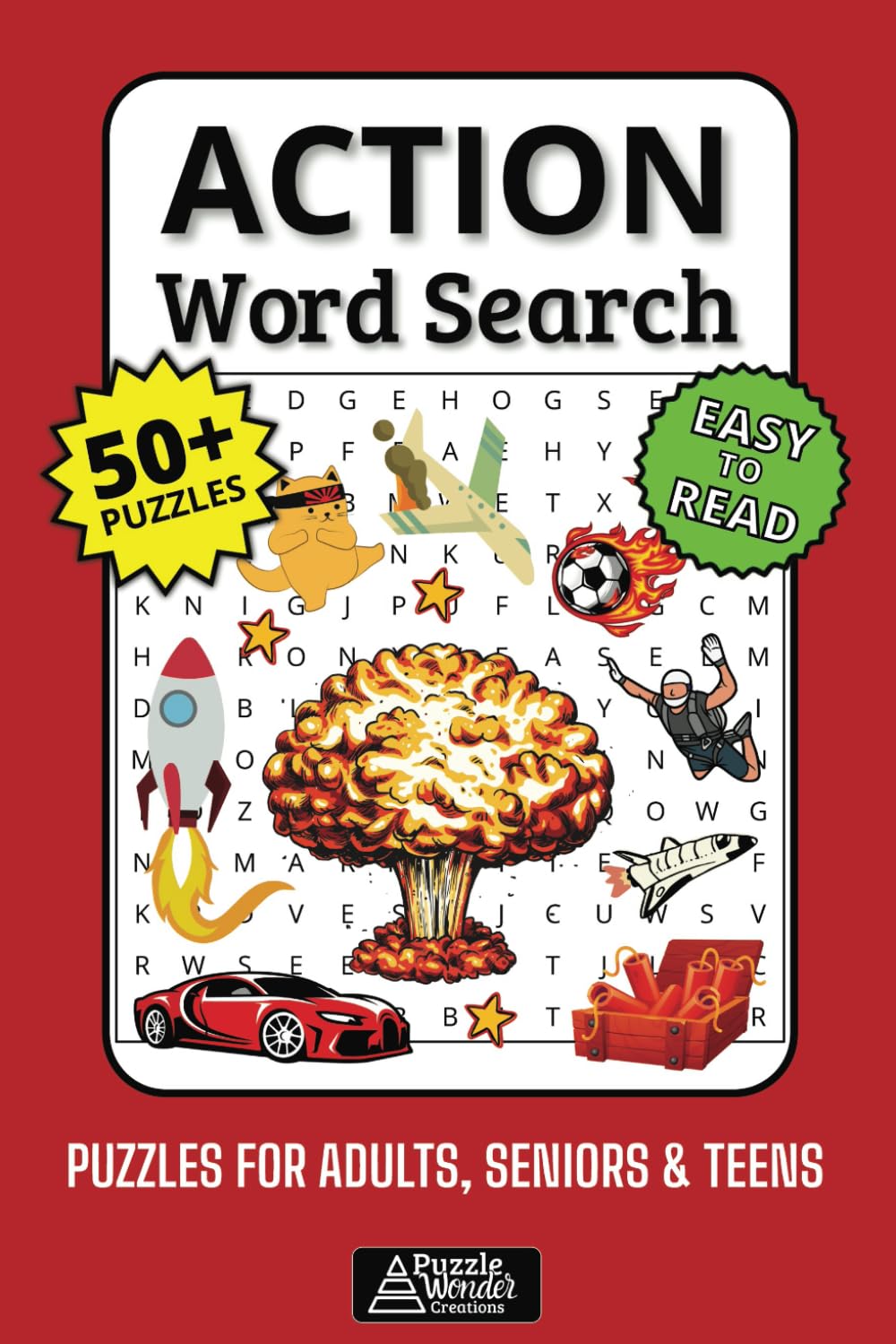 Action Word Search Puzzle Book: 50+ Easy to Read Puzzles Featuring Explosive Action Themes, Movies, Heroes, Stunts & More for Adults, Seniors & Teens