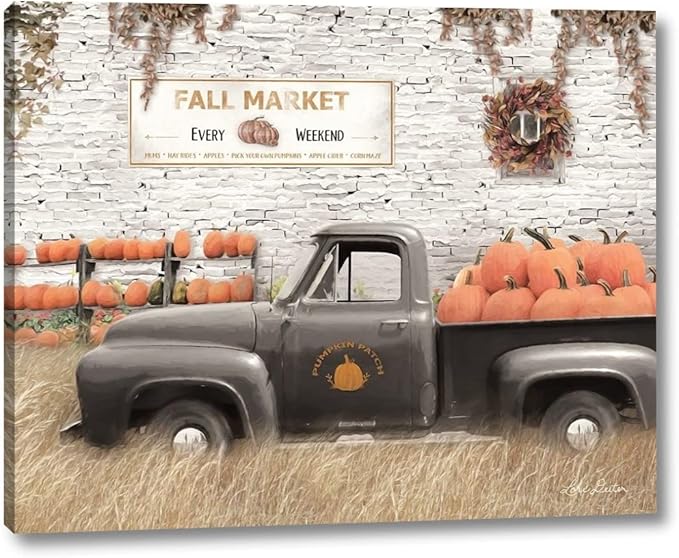 Fall Pumpkin Market by Lori Deiter Canvas Wall Art Print