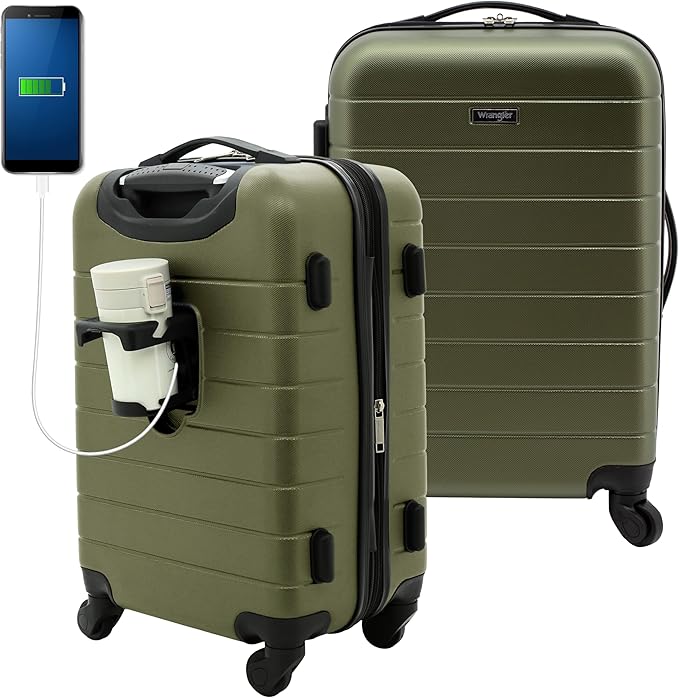 Wrangler Luggage Olive Green, 3 Piece Set
