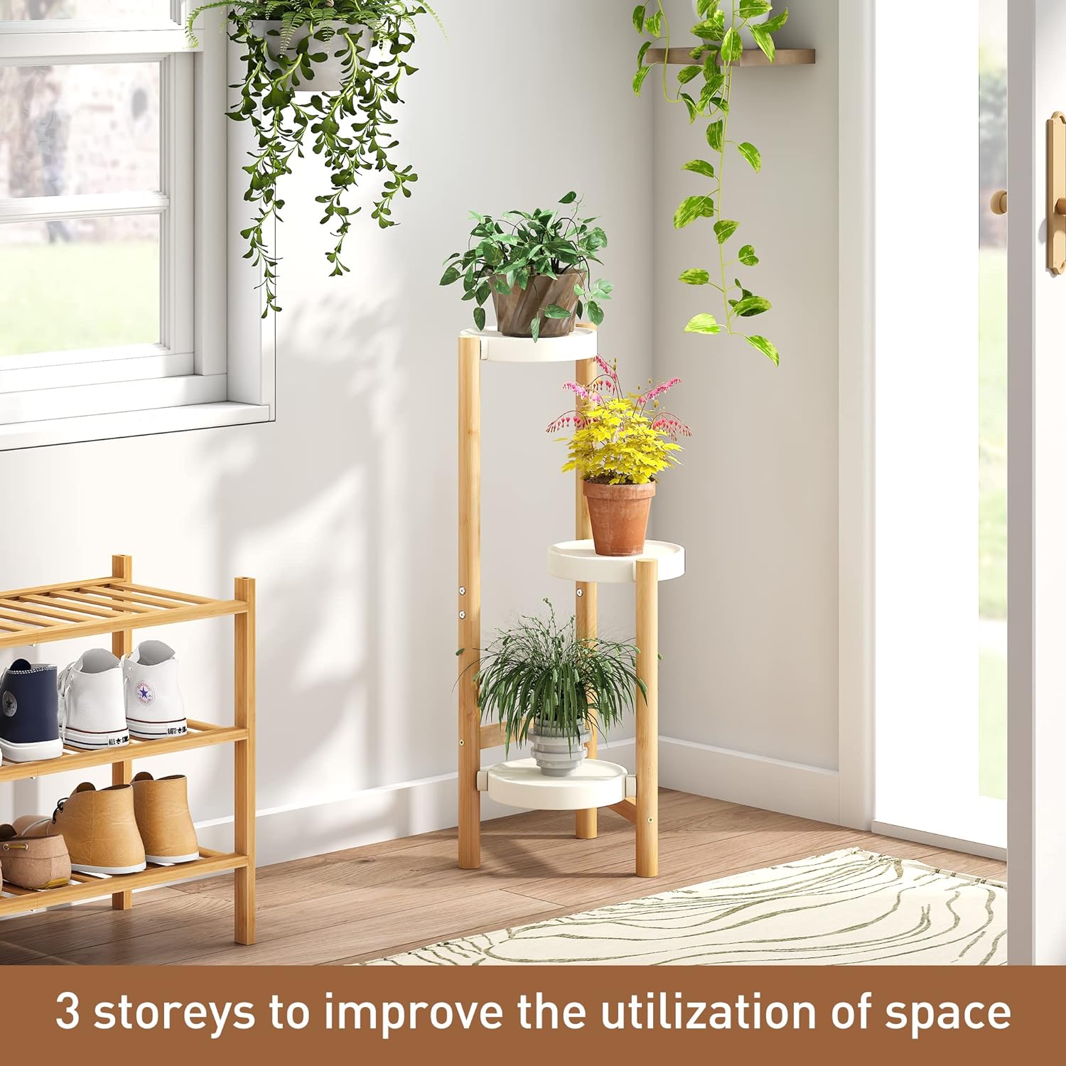 FILWH Plant Stand 3 Tier White