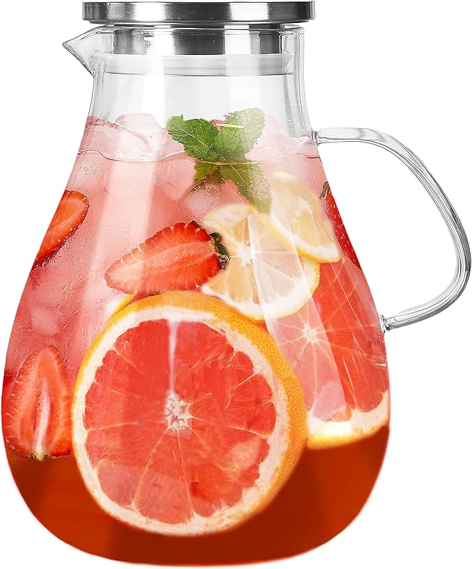 Glass Pitcher with Lid