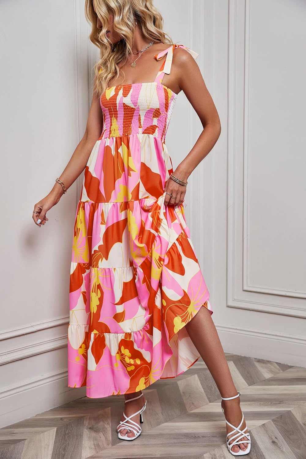 kinstell Women's Summer Boho Maxi Dress