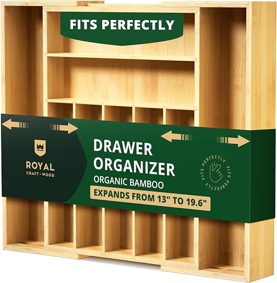 Luxury Bamboo Kitchen Drawer Organizer