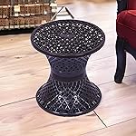 Kuber Industries Seating Stool | Plastic Mesh Damroo Stool | Both Sided Stool for Guestroom | Damroo Style Stool | Stool for Graden | Stool