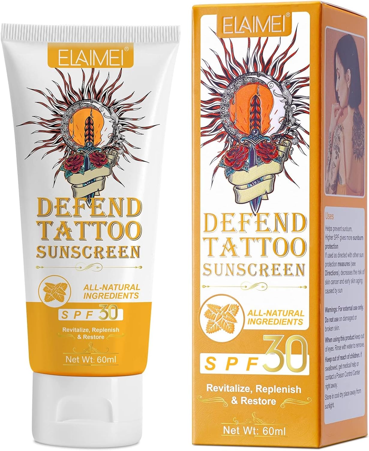 After sun lotion for tattoo care – soothes irritated skin and reduces peeling after sun exposure