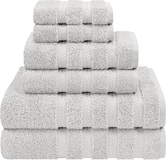 6 Piece Towel Set, Grey