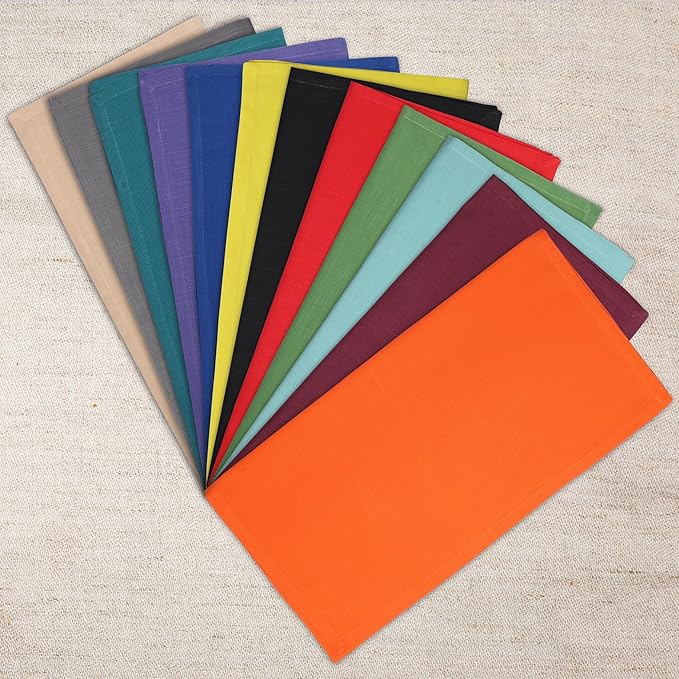 DECOR IN A JIFFY : Turn an ordinary table into a 5-star affair. The reusable napkins are very easy to fold, so you can wrap them around a set of utensils or create more creative table presentations to wow your guests. Get the instant look for your house with color choices availableSOFT COTTON : Made from 100% Premium cotton these Dinner Napkins are skin friendly, Eco friendly and Food Safe at the same time making fashion sustainable. Min shrinkage after wash makes these napkins reusable adding a Great value for money compared to Paper and disposable NapkinsGREAT USABILITY : Whether it's an Event or just a Dinner at home, Cloth Napkins Creates an elegant rich look for any Dinner Table. These are great for Hotels, Restaurants, Cafes, Banquet Dinner and Wedding events as they nicely complement Decoration around.MACHINE FRIENDLY : Cotton Trends Napkins are Pre washed and made from premium quality cotton, When you need to wash them, confidently toss them in the washing machine, and they’ll come out looking good as new, no shrinkage! Easy Maintenance No hassle.CUSTOMER CARE: We care deeply for our products and your rights. In case of complaints go to your order history and click on return/refund or message us via the ‘contact seller’ option and we will immediately resolve your issue.