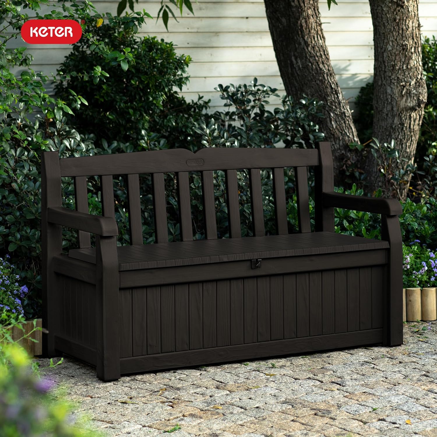 Keter Solana 70 Gallon Storage Bench Deck Box