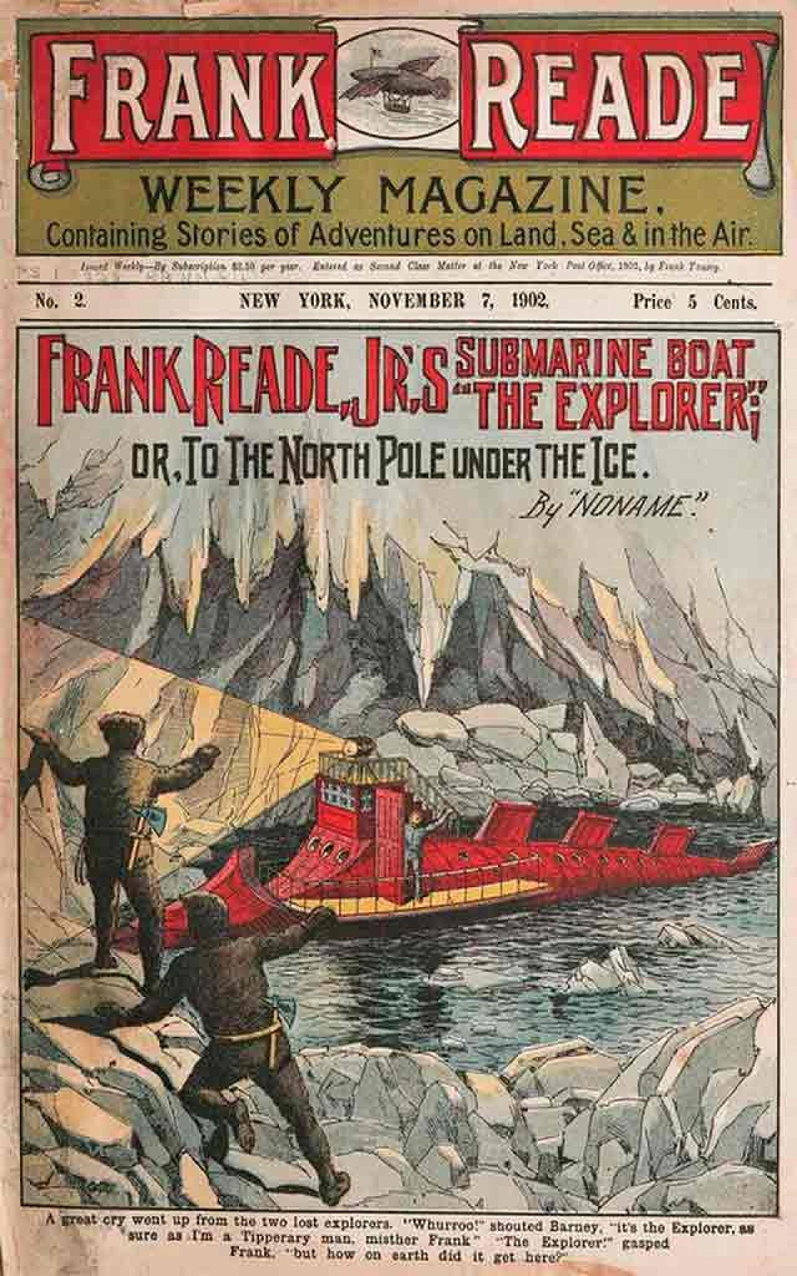 Cover of Frank Reade's Submarine Boat "The Explorer"; or, To the North Pole Under the Ice