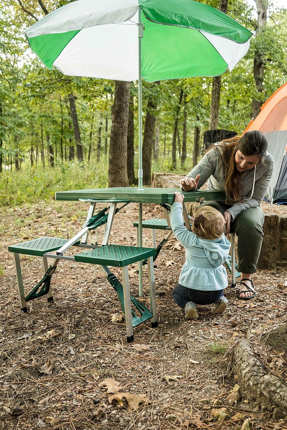 Picnic Table and Umbrella Combo